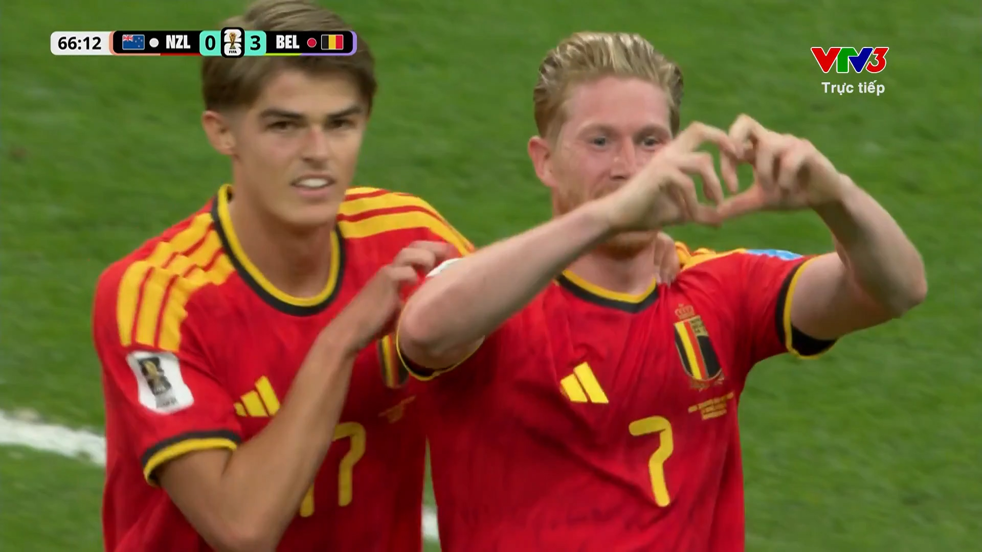 De Bruyne nâng tỉ số lên 3-0, Just rút ngắn tỉ số xuống 3-1 cho New Zealand