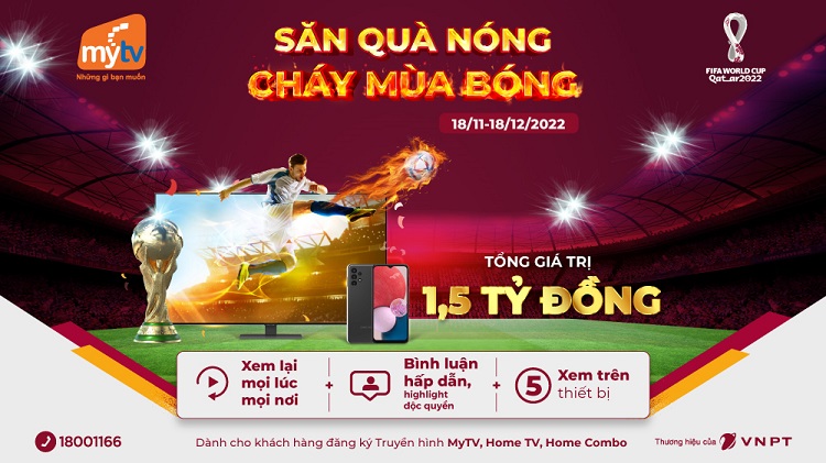 Khởi tranh World Cup 2022, MyTV tung ưu đãi “Săn quà nóng - Cháy mùa bóng”