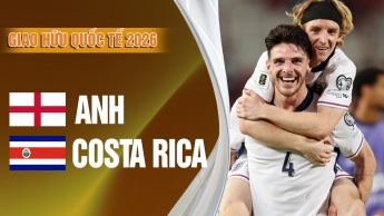 Anh vs Costa Rica Giao Hữu Quốc Tế 2026