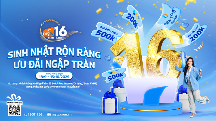 Danh sách Khách hàng trúng thưởng CTKM Sinh nhật MyTV 16 năm