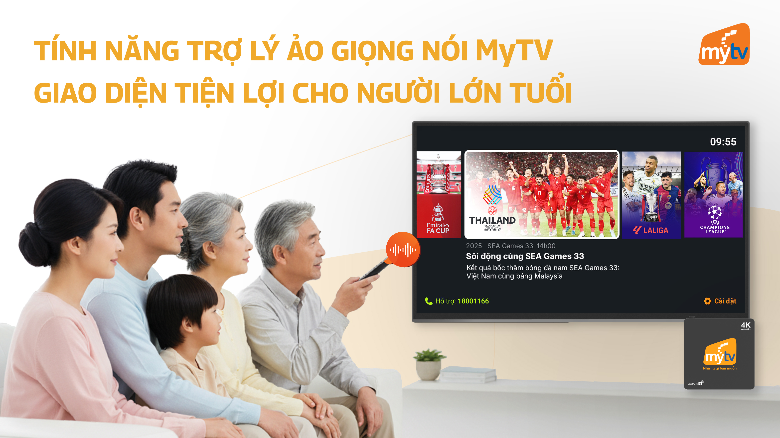 Điều khiển giọng nói & Giao diện mới trên MyTV: Trải nghiệm TV tiện lợi, thông minh hơn