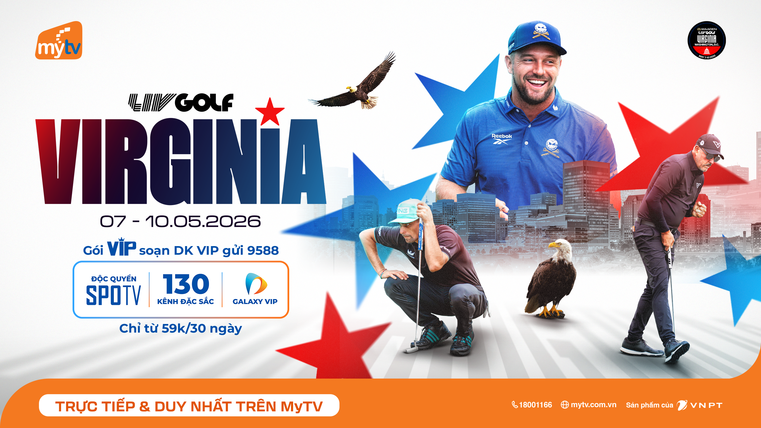 Siêu sao hội tụ tại LIV Golf Virginia 2026 – Xem trực tiếp độc quyền trên MyTV